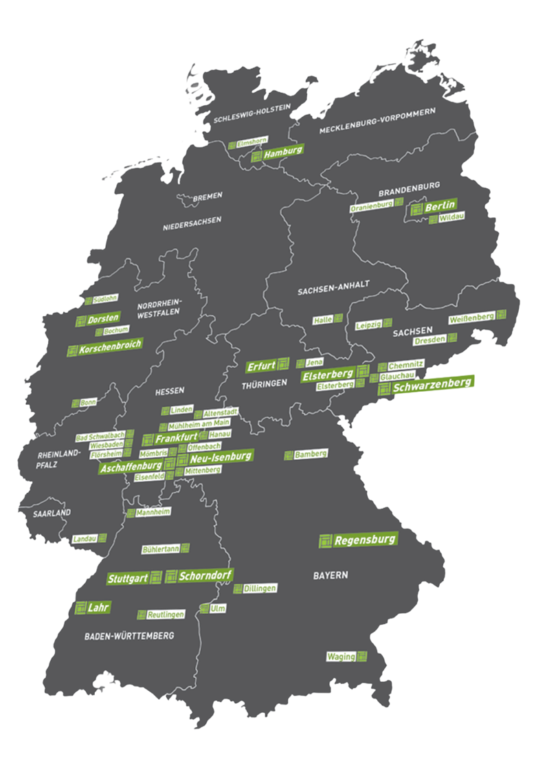 Karte der DMF-Partnerstandorte in Deutschland